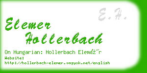 elemer hollerbach business card